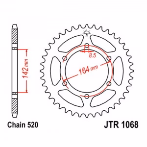 Зірка задня ведена JT JTR1068 Hyosung GT250 Motorcycle