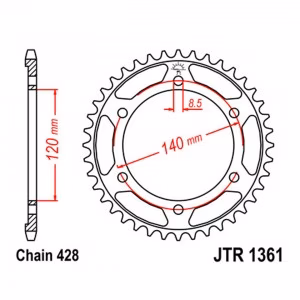 Зірка задня ведена JT JTR1361 Honda XLR250 R3 Motorcycle