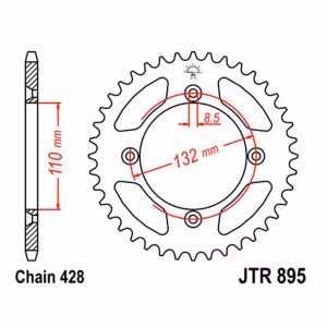 Зірка задня ведена JT JTR895 KTM 85SX 85XC 105SX 105XC Husqvarna 85TC Motorcycle
