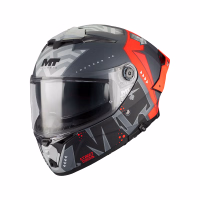 Шолом інтеграл MT Thunder 4 R SV Canvas C5 Matt Black Grey Red