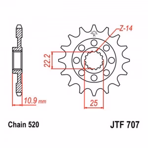 Зірка передня ведуча JT JTF707 Aprilia 450RXV 450SXV 550RXV 550SXV Motorcycle