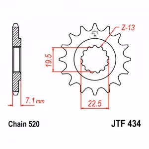 Зірка передня ведуча JT JTF434 Suzuki  DR GN GZ SP TU VL Motorcycle