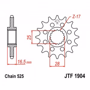 Зірка передня ведуча JT JTF1904 KTM Duke KTM Adventure KTM Enduro Motorcycle