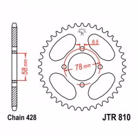 Зірка задня ведена JT JTR810 Suzuki RG125 RG80 Gamma RV125 Hyosung  Motorcycle