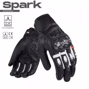 Моторукавички шкіряні LS2 SPARK MAN GLOVES WHITE BLACK