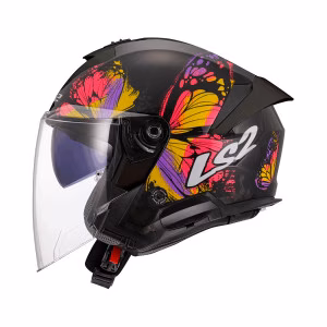 Шолом напівлицевик LS2 OF618 Verso 2 Wings Gloss Black Yellow