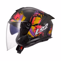 Шолом напівлицевик LS2 OF618 Verso 2 Wings Gloss Black Yellow