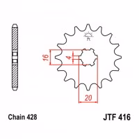 Зірка передня ведуча JT JTF416 Suzuki  Yamaha Motorcycle