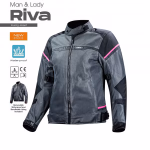 Жіноча мотокуртка LS2 RIVA LADY JACKET BLACK DARK GREY PINK