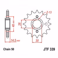 Зірка передня ведуча JT JTF339 Honda Hornet Fireblade Nighthawk Magna CB CBF CBR VF VTR Motorcycle