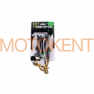 Повороти світлодіодні (пара) стрілоподібні (чорні, прозорі, 11 діодів) MONSTER ENERGY
