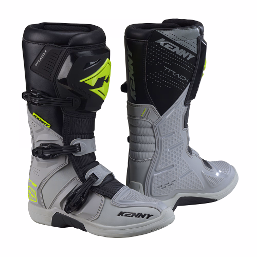 Моточеревики крос-єндуро Kenny Track T2 Boots Grey Neon Yellow