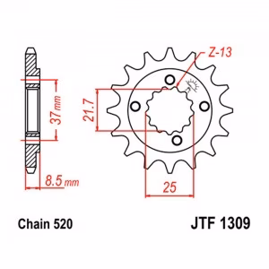 Зірка передня ведуча JT JTF1309 Honda XR650 Baja TRX400 Sportax Motorcycle