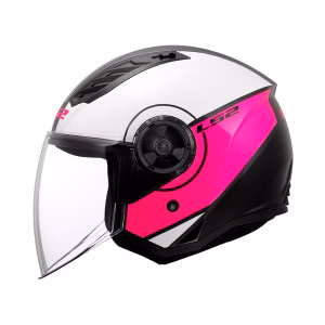 Шолом напівлицевик LS2 OF616 Airflow 2 Cover Gloss White Pink