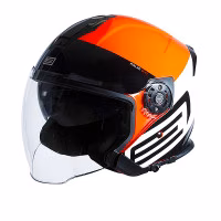 Шолом напівлицевик Origine Palio 2.0 Scout Black Fluo Red Gloss