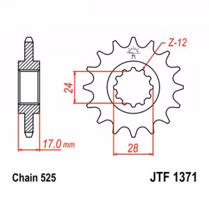 Зірка передня ведуча JT JTF1371 Honda CB600 Hornet Nighthawk SuperFour CBR Fireblade Super Blackbird CBF600 Motorcycle