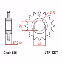 Зірка передня ведуча JT JTF1371 Honda CB600 Hornet Nighthawk SuperFour CBR Fireblade Super Blackbird CBF600 Motorcycle