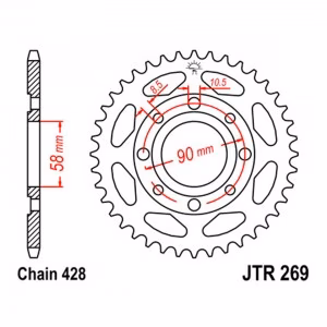 Зірка задня ведена JT JTR269 Honda CG125 CB125 CB175 XK100 XL125 XL185 Motorcycle