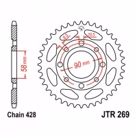 Зірка задня ведена JT JTR269 Honda CG125 CB125 CB175 XK100 XL125 XL185 Motorcycle