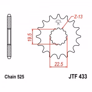 Зірка передня ведуча JT JTF433 Suzuki  GSF GSX TM TS Motorcycle
