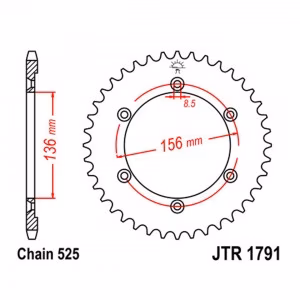 Зірка задня ведена JT JTR1791 Suzuki DR650SE Djebel XF650 Freewind Motorcycle