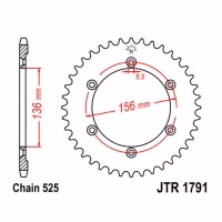 Зірка задня ведена JT JTR1791 Suzuki DR650SE Djebel XF650 Freewind Motorcycle
