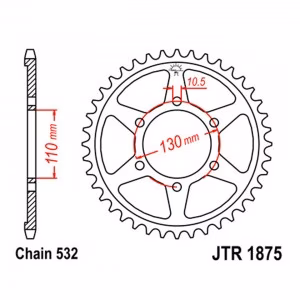 Зірка задня ведена JT JTR1875 Yamaha YZF-R6 YZF-R6S Thunder Ace Thunder Cat Motorcycle