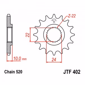 Зірка передня ведуча JT JTF402 Aprilia BMW Husqvarna Motorcycle