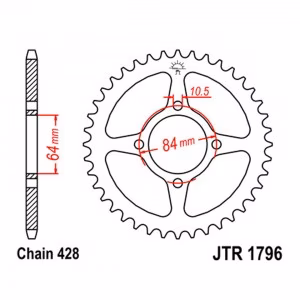 Зірка задня ведена JT JTR1796 Suzuki RV125 Van Van Motorcycle