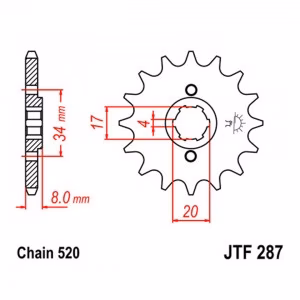 Зірка передня ведуча JT JTF287 Honda Motorcycle
