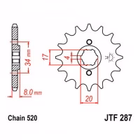 Зірка передня ведуча JT JTF287 Honda Motorcycle