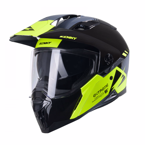 Шолом єндуро Kenny Extreme Gloss Black Grey Neon Yellow