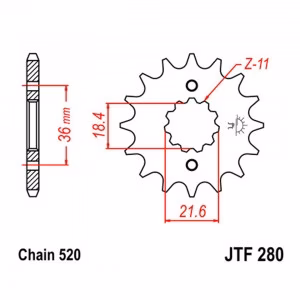 Зірка передня ведуча JT JTF280 Honda Motorcycle