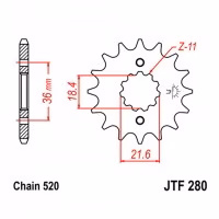 Зірка передня ведуча JT JTF280 Honda Motorcycle