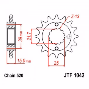 Зірка передня ведуча JT JTF1042 Kymco ATV