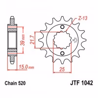 Зірка передня ведуча JT JTF1042 Kymco ATV