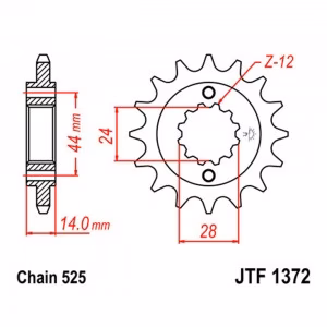 Зірка передня ведуча JT JTF1372 Honda VT750 Shadow VT750 Black Widow Motorcycle