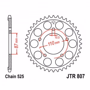 Зірка задня ведена JT JTR807 Suzuki GSX-R400 SV650 GSF400 Motorcycle