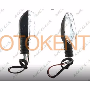 Поворот світлодіодний, човен (3 LED, чорний, біле скло) JS