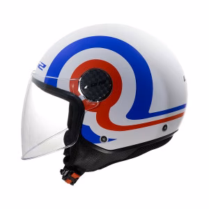 Шолом напівлицевик LS2 OF558 Sphere Lux 2 Urby Matt White Blue Red