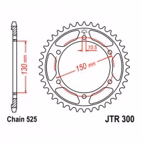 Зірка задня ведена JT JTR300 Yamaha TDM900 FZ Fazer  Honda  XL600V Transalp XRV650 Africa Twin Motorcycle