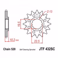 Зірка передня ведуча JT JTF432SC Suzuki DR RM GSF TSX SG Kawasaki  Betamotor Motorcycle