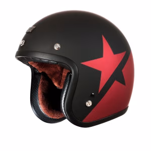 Шолом напівлицевик Origine Primo Star Red Black Matt