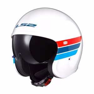 Шолом напівлицевик LS2 OF599 Spitfire 2 Retro White Blue Red