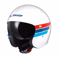 Шолом напівлицевик LS2 OF599 Spitfire 2 Retro White Blue Red