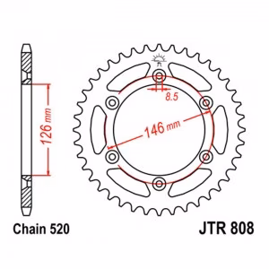 Зірка задня ведена JT JTR808 Suzuki RM125 RMX450 DR250 DR350Djebel  Kawasaki KLX400 Motorcycle