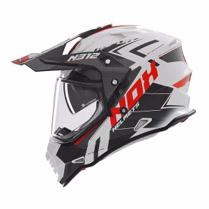 Шолом єндуро NOX N312 Vapor Gloss White Grey Red