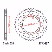 Зірка задня ведена JT JTR487 Kawasaki BJ250 Estrella KLE500 Versus KLR650 Motorcycle