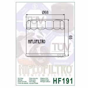 Фільтр масла HIFLO HF191 Peugeot Scooter Triumph Motorcycle