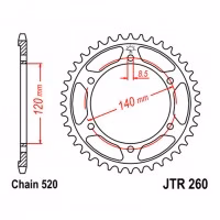 Зірка задня ведена JT JTR260 Honda XR250R Baja XL250 Motorcycle